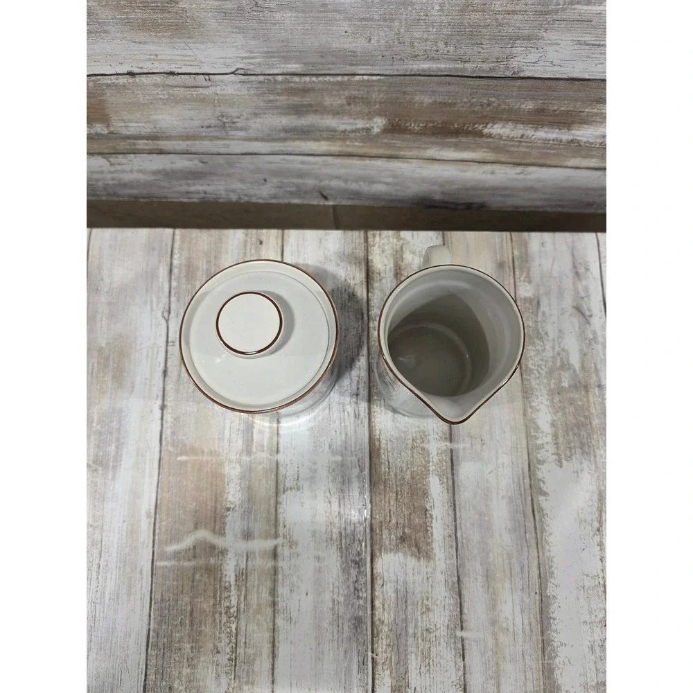 Royal Prestige‎ Genuine Stoneware Cream and Sugar Set Floral Japan White Orange